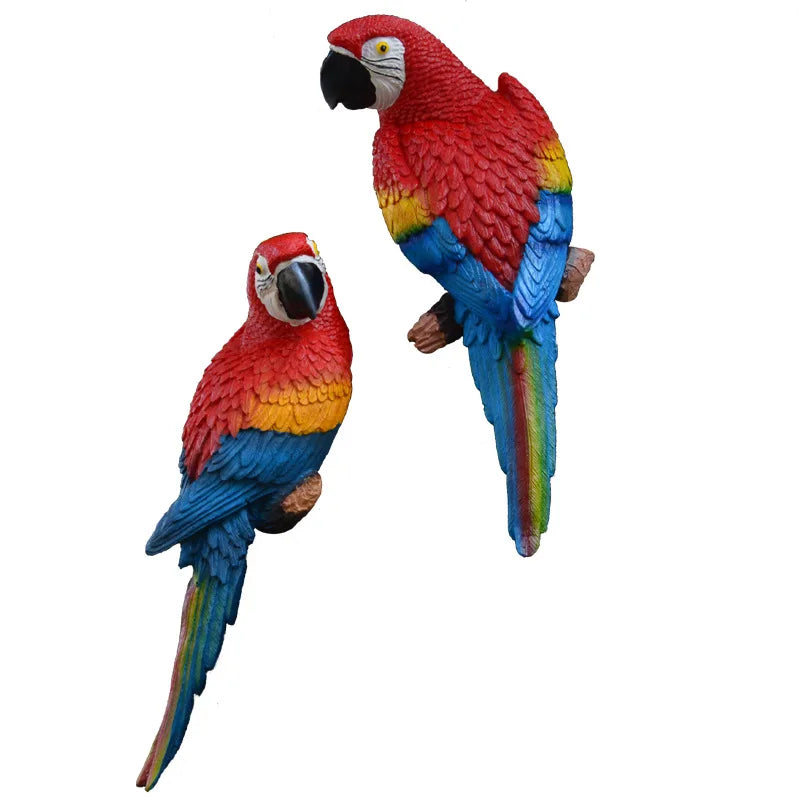 🦜 Resin Parrot Wall-Mounted Statue – Vibrant Outdoor & Indoor Garden Decor