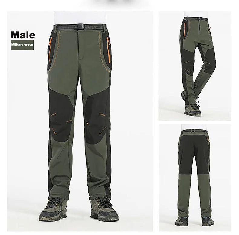 LNGXO Men’s Winter Fleece Hiking Pants – Waterproof, Windproof, & Insulated for Outdoor Adventures