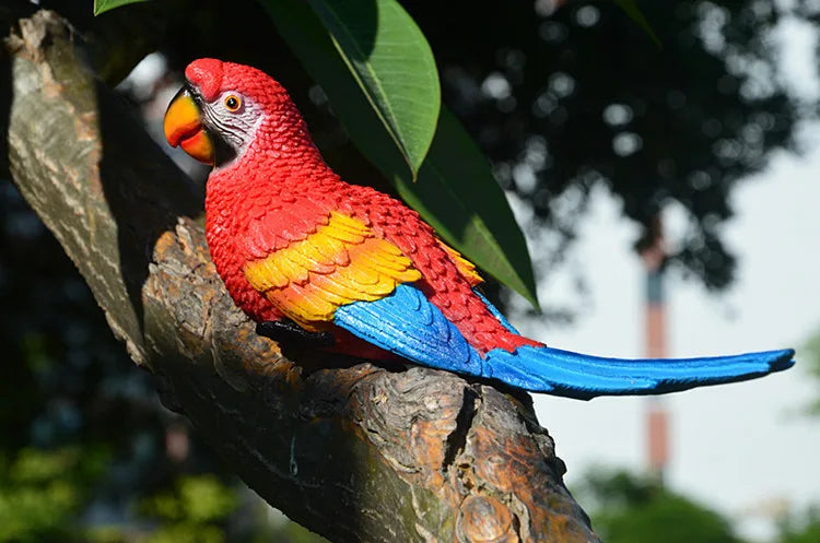 🦜 Resin Parrot Wall-Mounted Statue – Vibrant Outdoor & Indoor Garden Decor