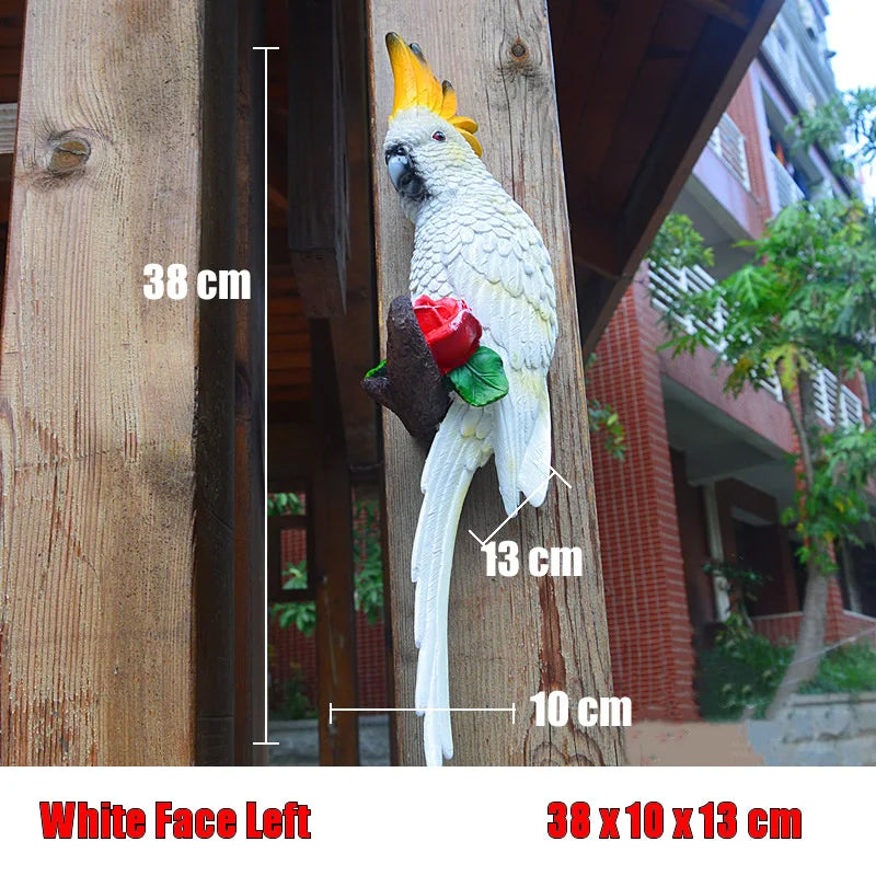 🦜 Resin Parrot Wall-Mounted Statue – Vibrant Outdoor & Indoor Garden Decor