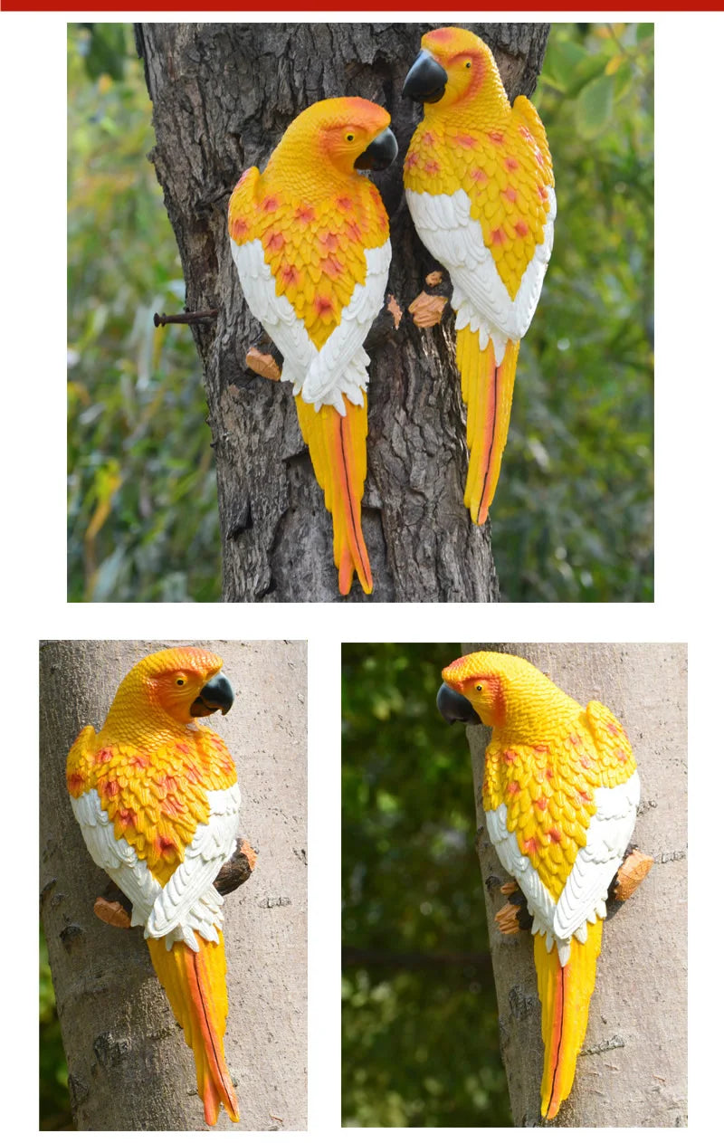 🦜 Resin Parrot Wall-Mounted Statue – Vibrant Outdoor & Indoor Garden Decor