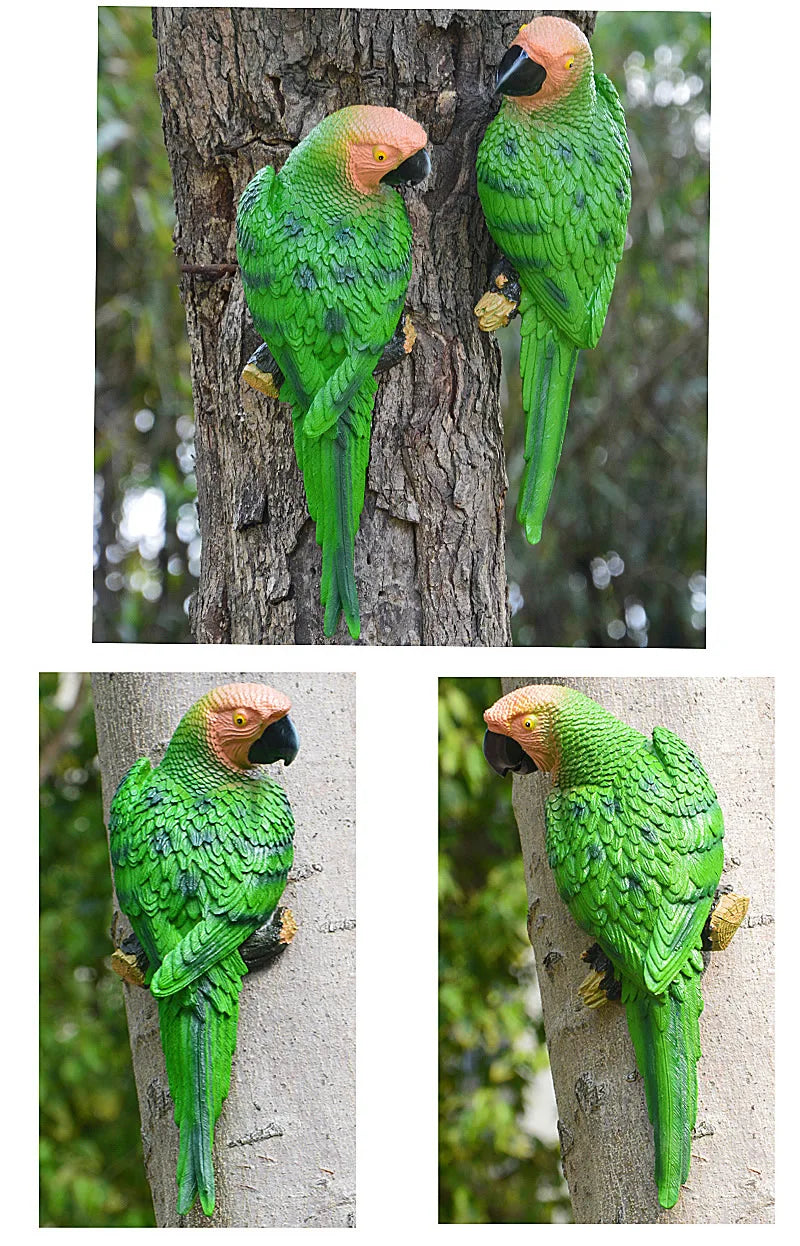 🦜 Resin Parrot Wall-Mounted Statue – Vibrant Outdoor & Indoor Garden Decor
