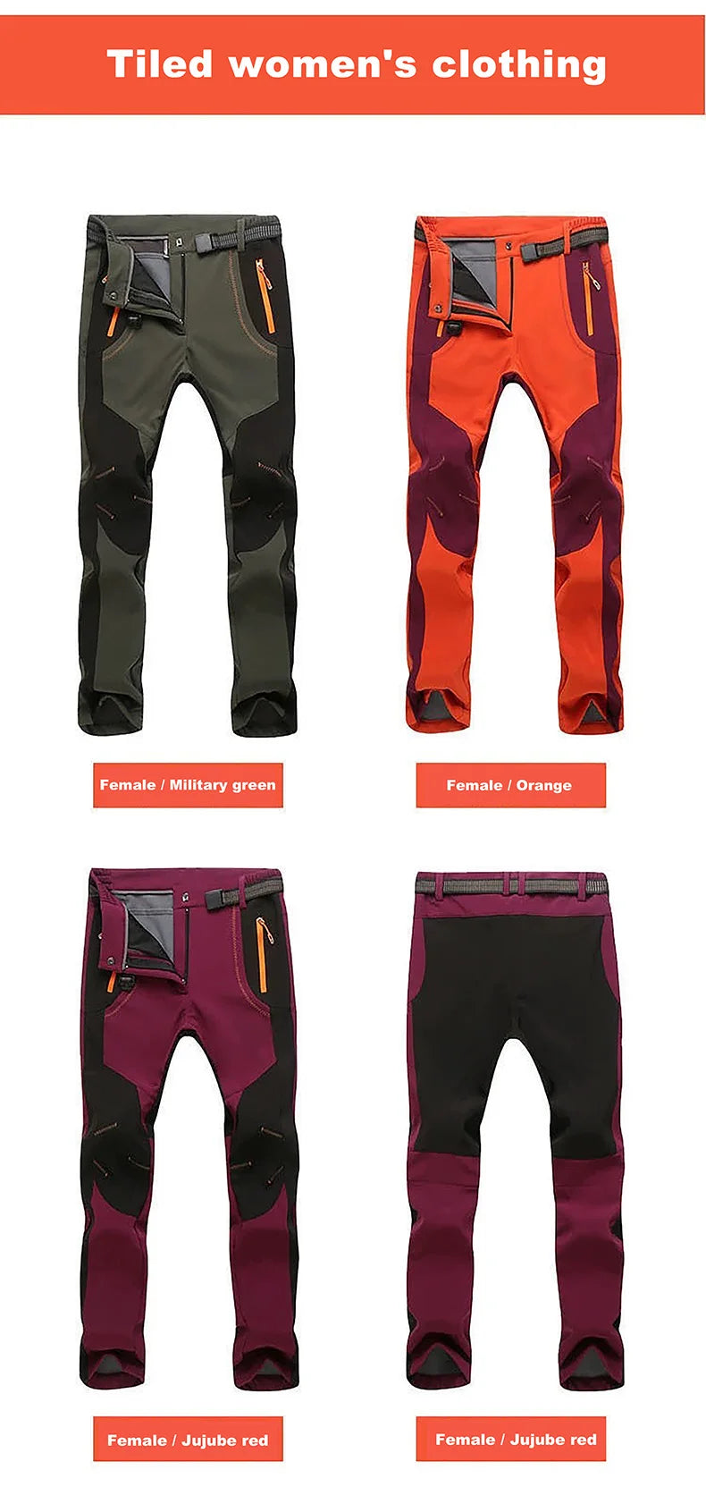LNGXO Men’s Winter Fleece Hiking Pants – Waterproof, Windproof, & Insulated for Outdoor Adventures