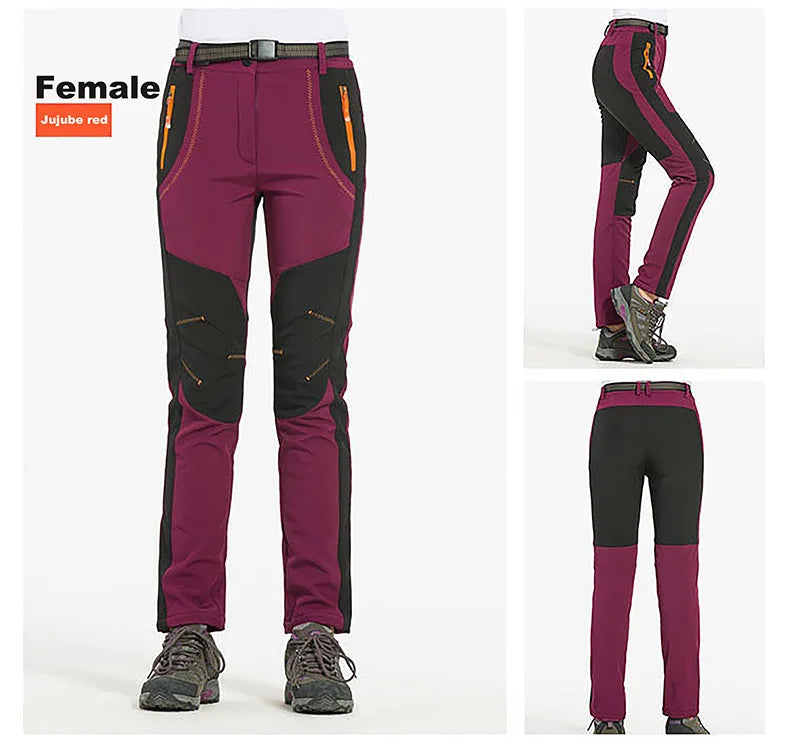 LNGXO Men’s Winter Fleece Hiking Pants – Waterproof, Windproof, & Insulated for Outdoor Adventures