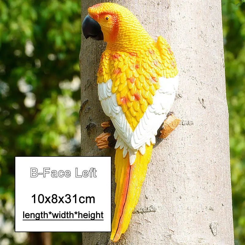 🦜 Resin Parrot Wall-Mounted Statue – Vibrant Outdoor & Indoor Garden Decor