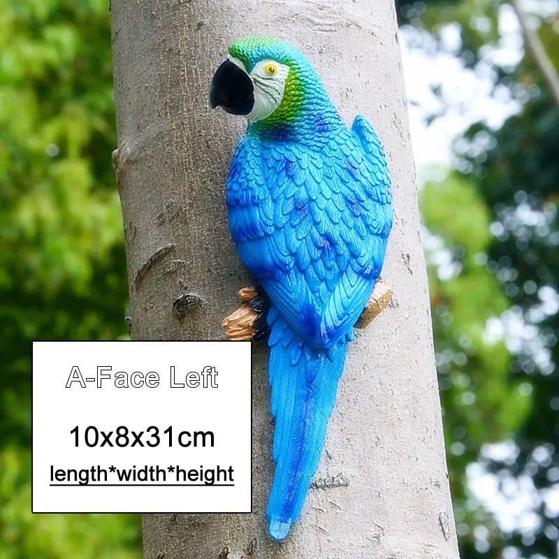 🦜 Resin Parrot Wall-Mounted Statue – Vibrant Outdoor & Indoor Garden Decor