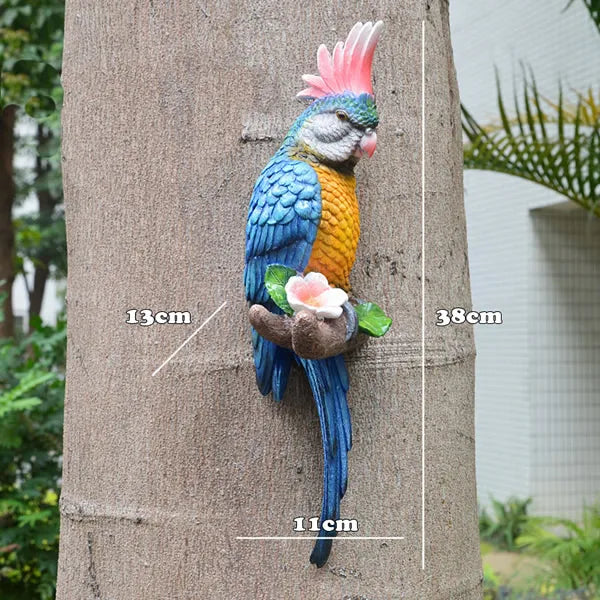 🦜 Resin Parrot Wall-Mounted Statue – Vibrant Outdoor & Indoor Garden Decor