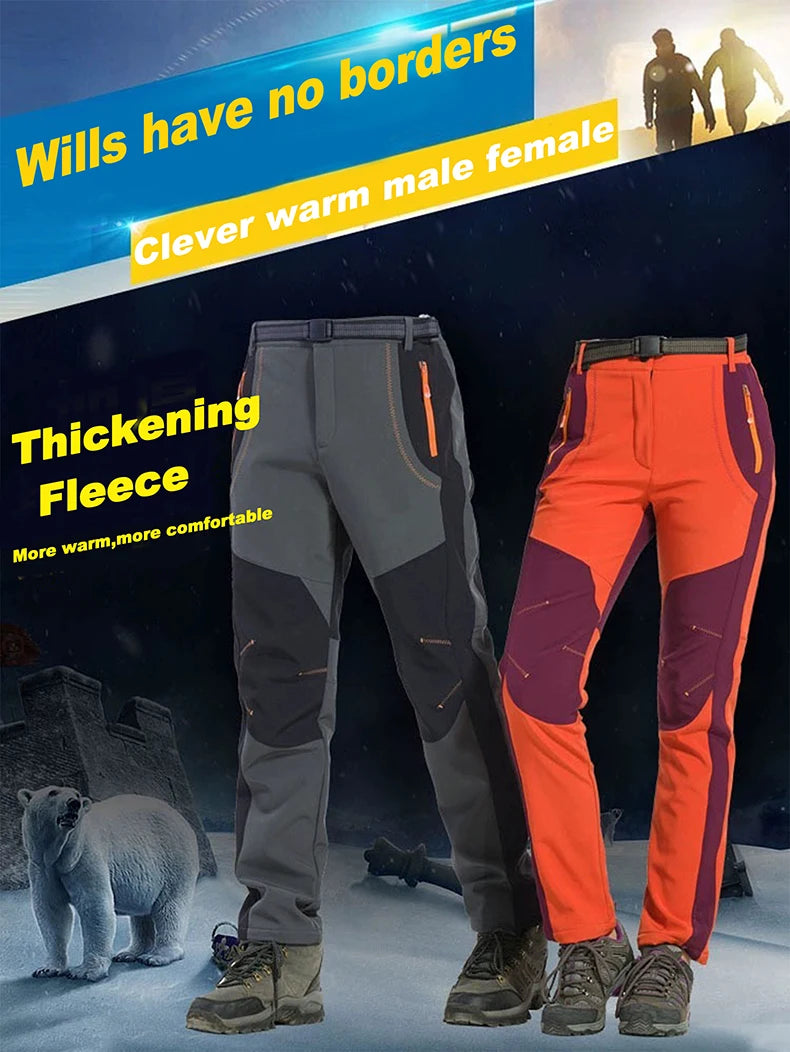 LNGXO Men’s Winter Fleece Hiking Pants – Waterproof, Windproof, & Insulated for Outdoor Adventures