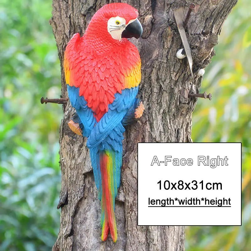 🦜 Resin Parrot Wall-Mounted Statue – Vibrant Outdoor & Indoor Garden Decor