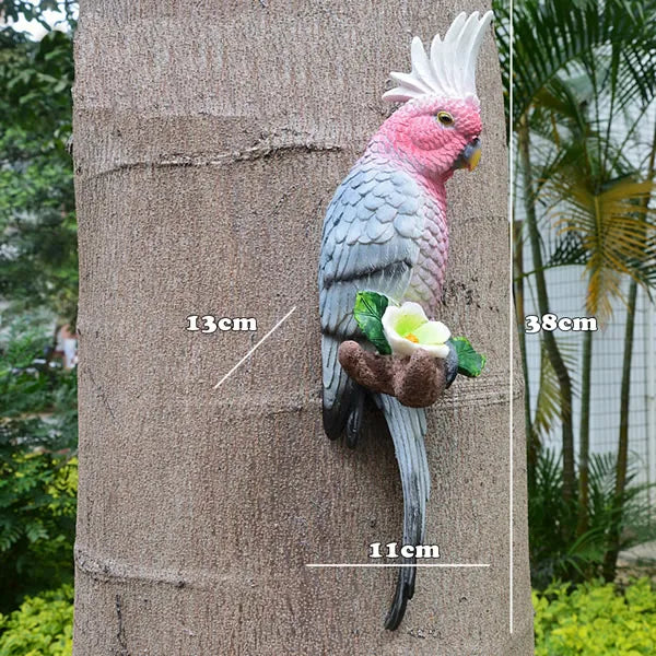 🦜 Resin Parrot Wall-Mounted Statue – Vibrant Outdoor & Indoor Garden Decor
