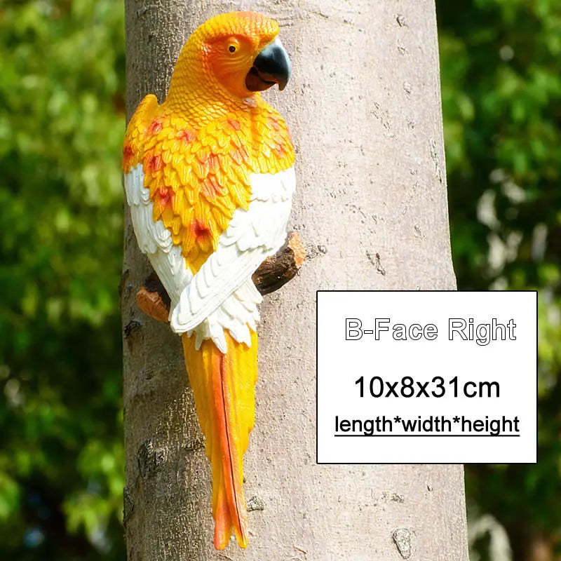 🦜 Resin Parrot Wall-Mounted Statue – Vibrant Outdoor & Indoor Garden Decor