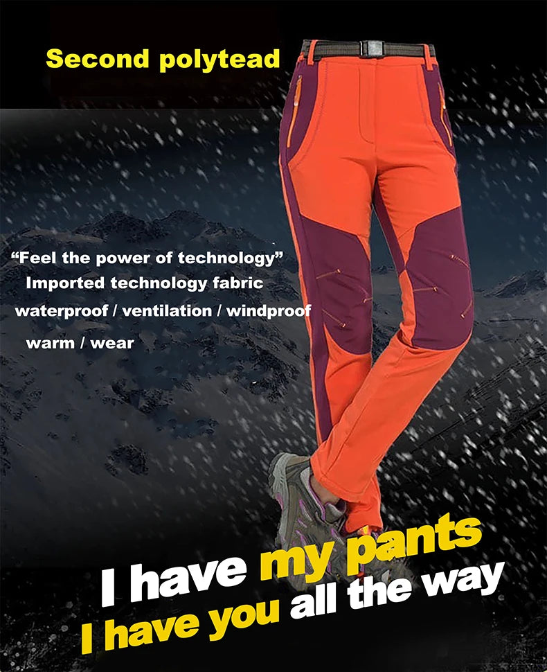 LNGXO Men’s Winter Fleece Hiking Pants – Waterproof, Windproof, & Insulated for Outdoor Adventures