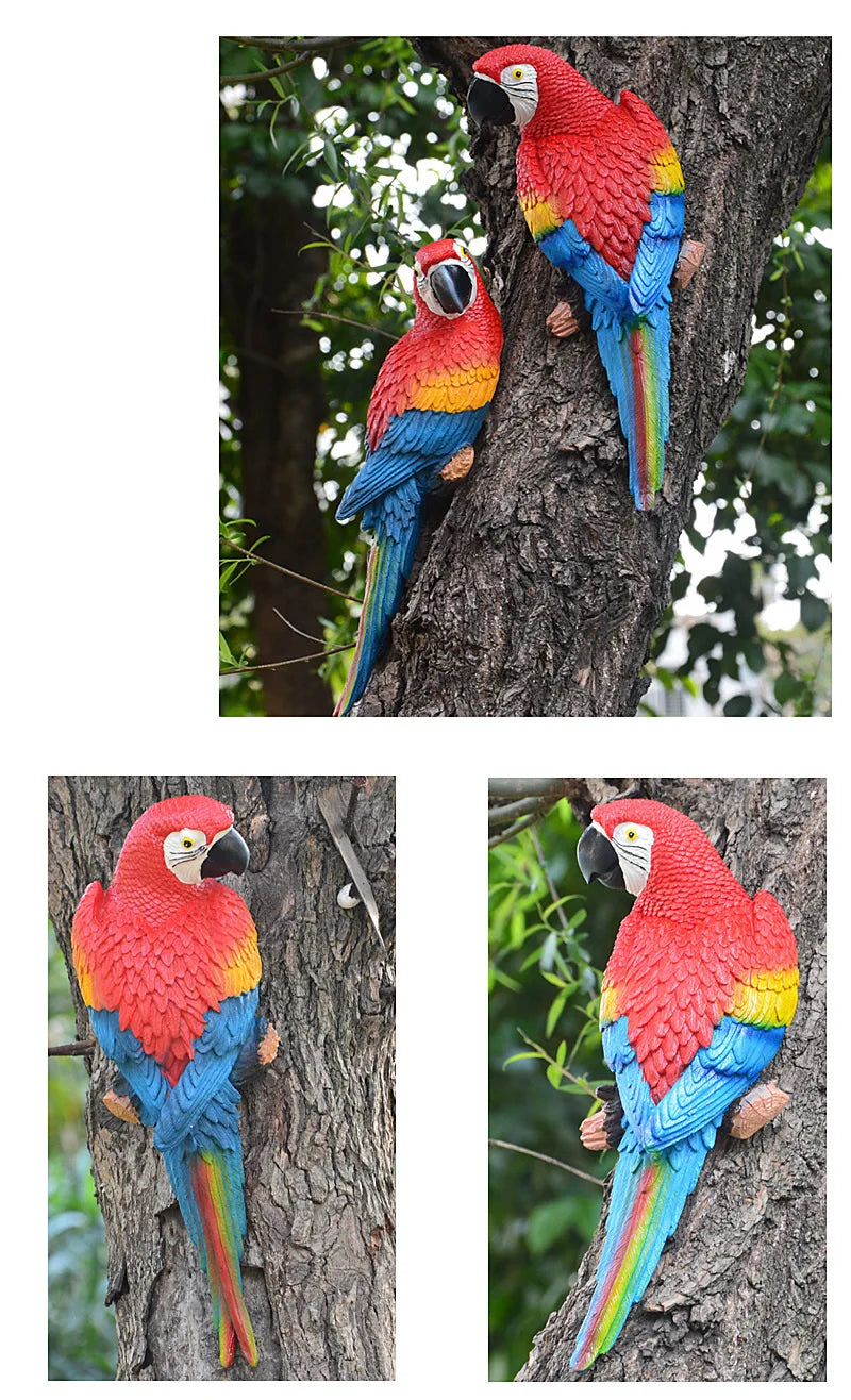 🦜 Resin Parrot Wall-Mounted Statue – Vibrant Outdoor & Indoor Garden Decor