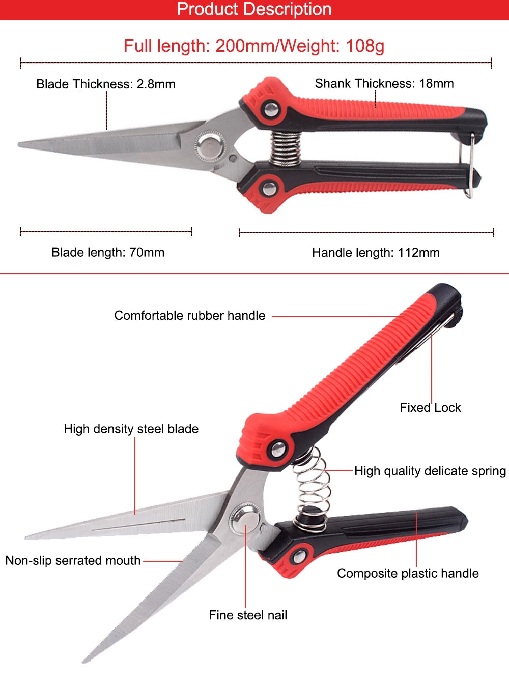 RDDSPON Pruning Shears – Sharp & Durable Garden Tools