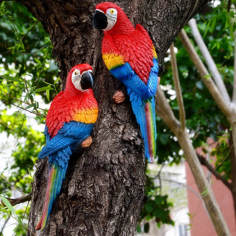 🦜 Resin Parrot Wall-Mounted Statue – Vibrant Outdoor & Indoor Garden Decor