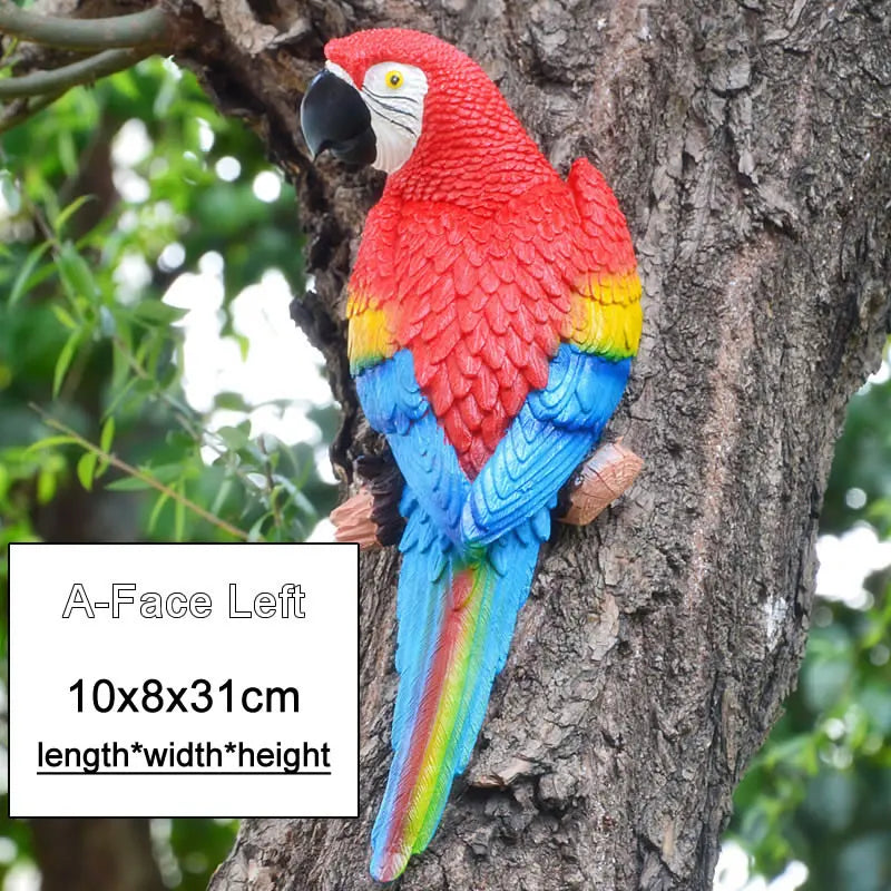 🦜 Resin Parrot Wall-Mounted Statue – Vibrant Outdoor & Indoor Garden Decor