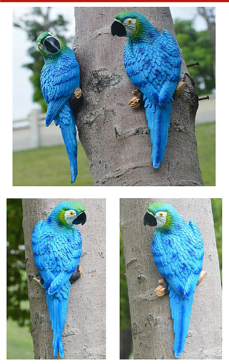 🦜 Resin Parrot Wall-Mounted Statue – Vibrant Outdoor & Indoor Garden Decor