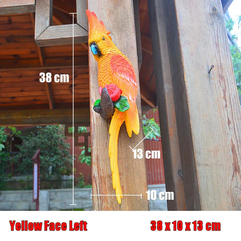 🦜 Resin Parrot Wall-Mounted Statue – Vibrant Outdoor & Indoor Garden Decor