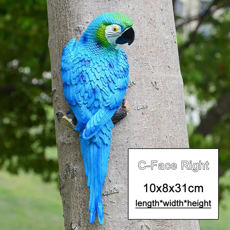 🦜 Resin Parrot Wall-Mounted Statue – Vibrant Outdoor & Indoor Garden Decor