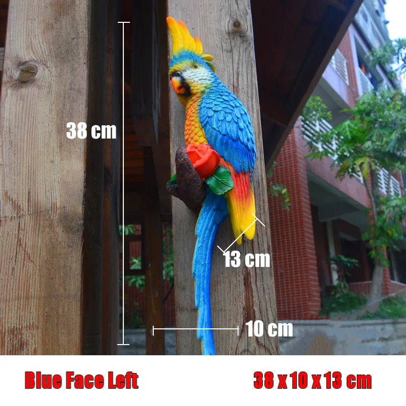 🦜 Resin Parrot Wall-Mounted Statue – Vibrant Outdoor & Indoor Garden Decor