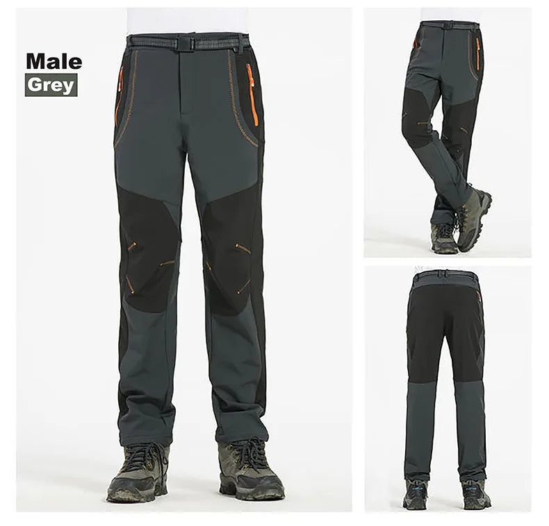 LNGXO Men’s Winter Fleece Hiking Pants – Waterproof, Windproof, & Insulated for Outdoor Adventures