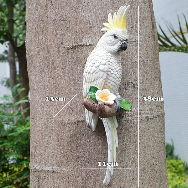 🦜 Resin Parrot Wall-Mounted Statue – Vibrant Outdoor & Indoor Garden Decor