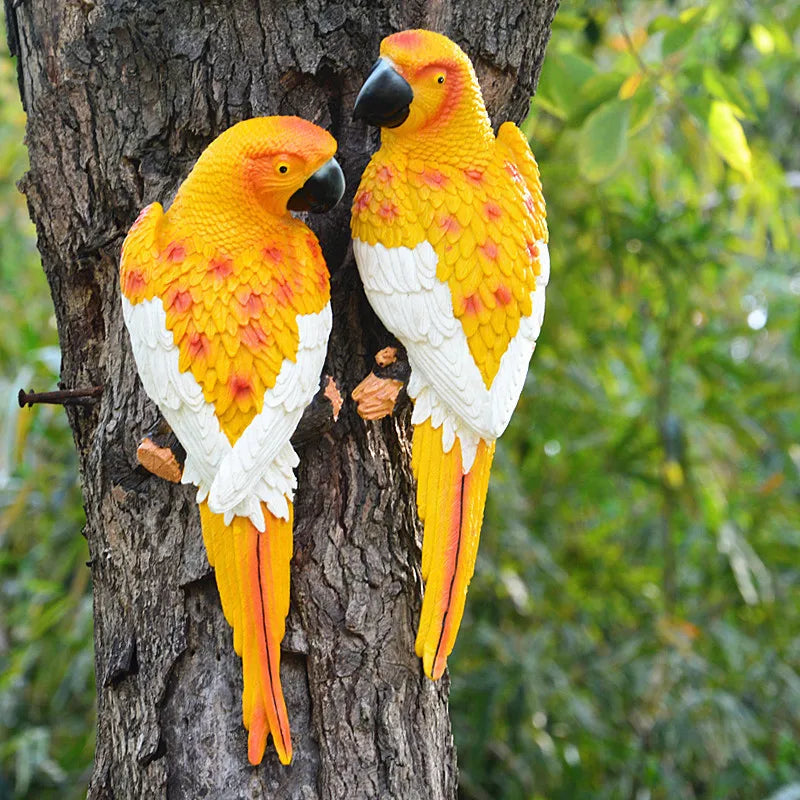 🦜 Resin Parrot Wall-Mounted Statue – Vibrant Outdoor & Indoor Garden Decor