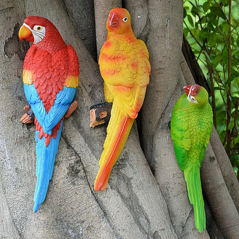 🦜 Resin Parrot Wall-Mounted Statue – Vibrant Outdoor & Indoor Garden Decor