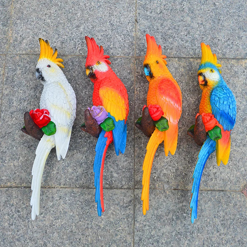 🦜 Resin Parrot Wall-Mounted Statue – Vibrant Outdoor & Indoor Garden Decor