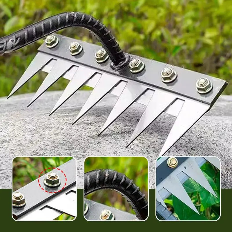 Iron Gardening Hoe & Rake – Versatile Weeding & Soil Loosening Tool