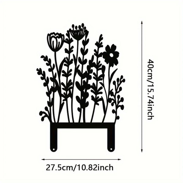 Rustic Metal Wildflower Garden Stake – Vintage Yellow Floral Outdoor Decor