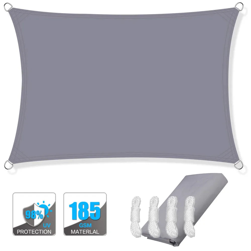 Waterproof Sun Shade Sail Canopy Rectangle UV Block Sun Shelter