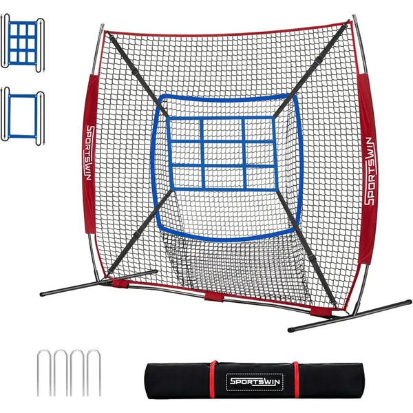 7x7 FT Baseball & Softball Net with Batting Tee
