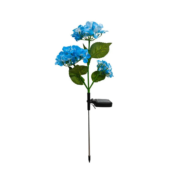 3-Head Solar Hydrangea & Rose Flower LED Lights – Outdoor Garden Lamps
