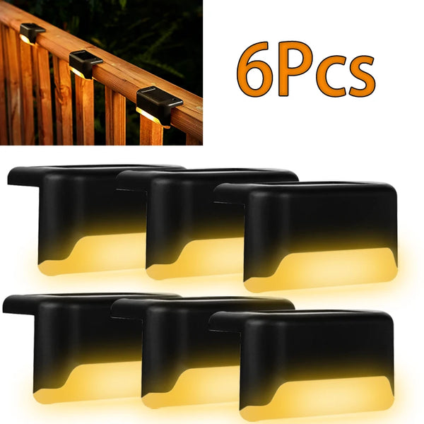 Solar Deck Lights – 6 Pack LED Outdoor Step Lights Waterproof