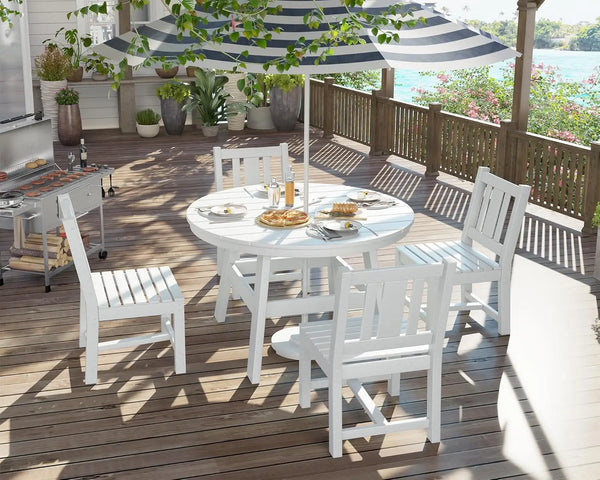 5-Piece HDPE Outdoor Dining Set with Umbrella Hole