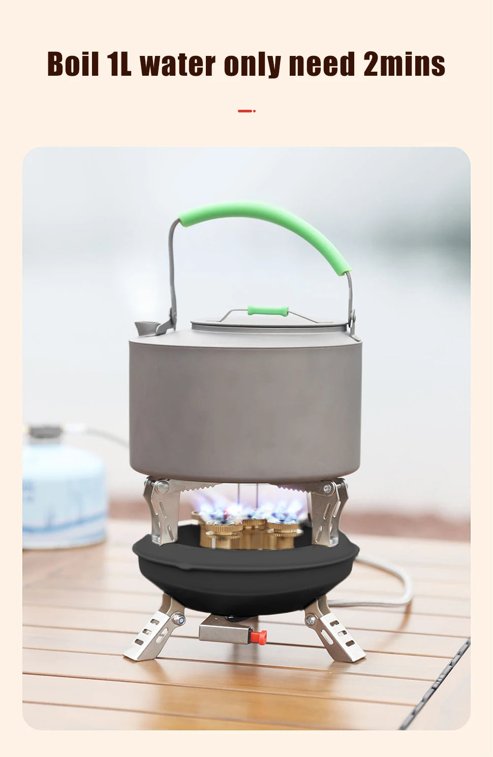 BRS-201A High-Pressure Portable Camping Gas Stove – 16000W Power with Piezo Ignition