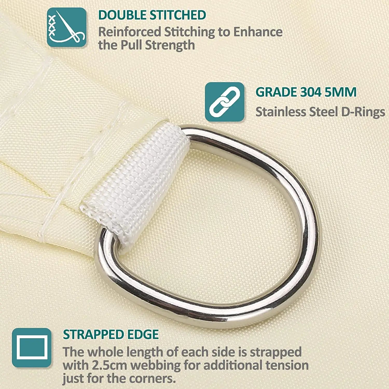 Waterproof Sun Shade Sail Canopy Rectangle UV Block Sun Shelter