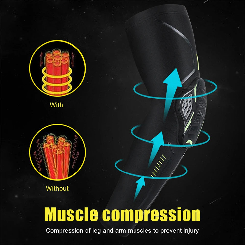 1 Pair Sports Crash-Proof Elbow Support Pads – Compression Sleeves for Basketball, Football, Cycling & Outdoor Sports