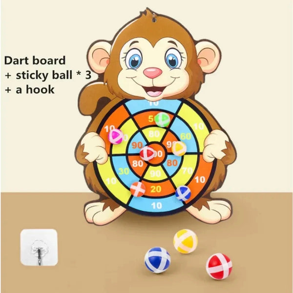 Montessori Dart Board Target Game – Sticky Ball Sports Toy for Kids Ages 4–6