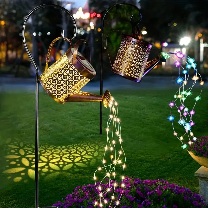 🌟 Solar Watering Can Light – Enchanting Waterfall Fairy Light for Your Garden