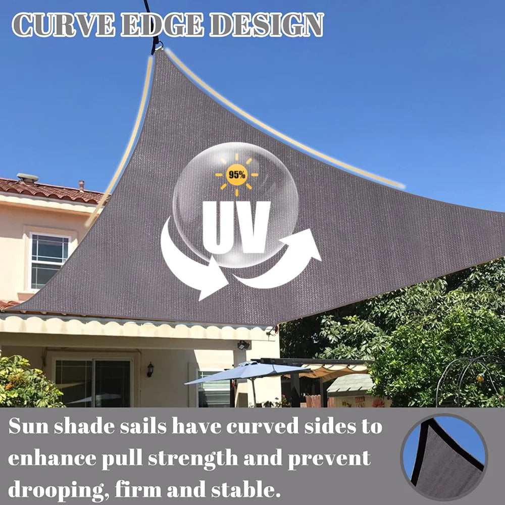 Waterproof Sun Shade Sail Canopy Rectangle UV Block Sun Shelter