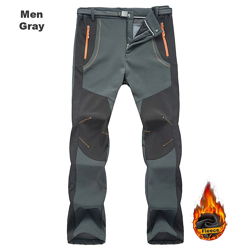 LNGXO Men’s Winter Fleece Hiking Pants – Waterproof, Windproof, & Insulated for Outdoor Adventures
