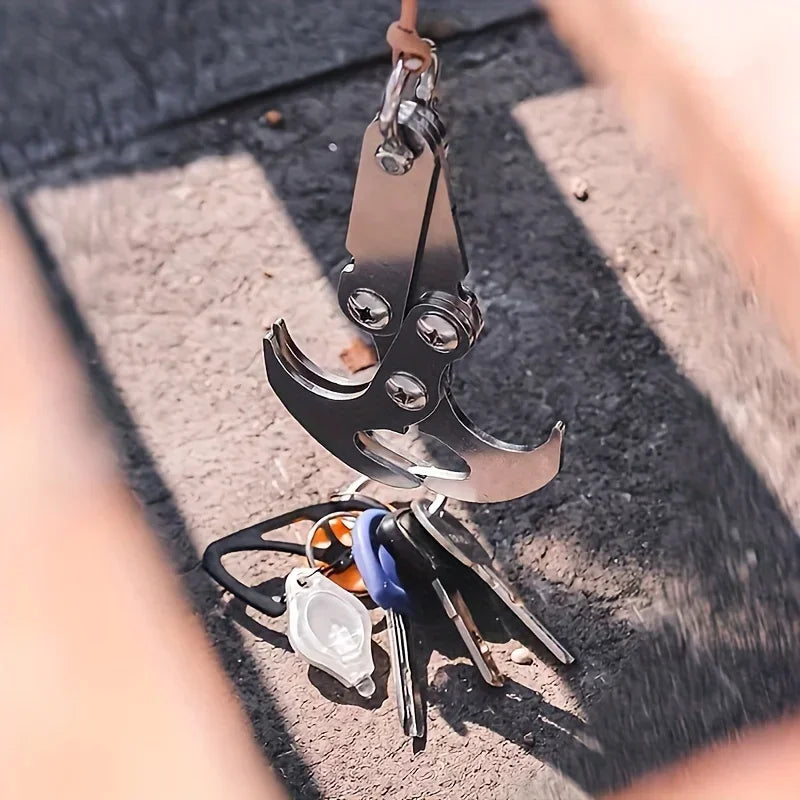 Stainless Steel Folding Grappling Hook – Rugged Utility for Outdoor Exploration & Emergency Use
