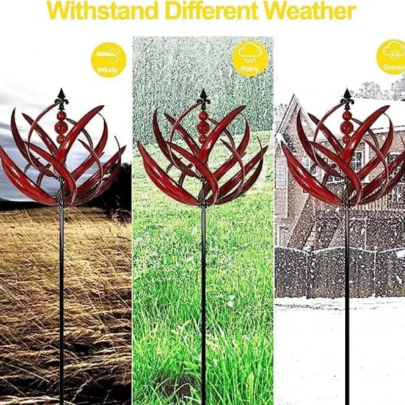 New Harlow 3D Metal Wind Spinner – Wind-Powered Kinetic Sculpture for Garden & Lawn Décor