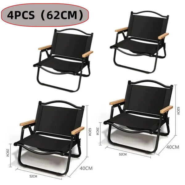Camping Chair – Portable Outdoor Folding Chair with Aluminum Alloy Frame & Wood Grain Design