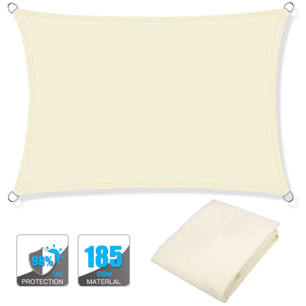 Waterproof Sun Shade Sail Canopy Rectangle UV Block Sun Shelter