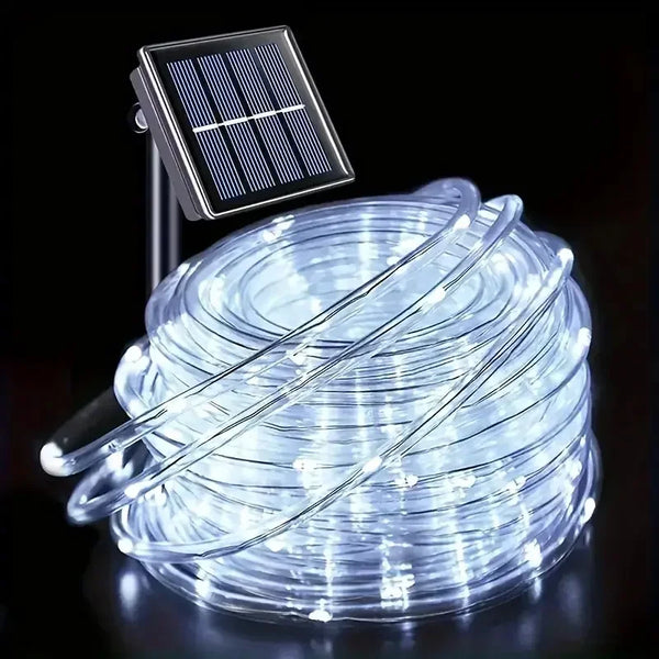 Solar LED Tube Rope String Lights – Waterproof Outdoor Decoration