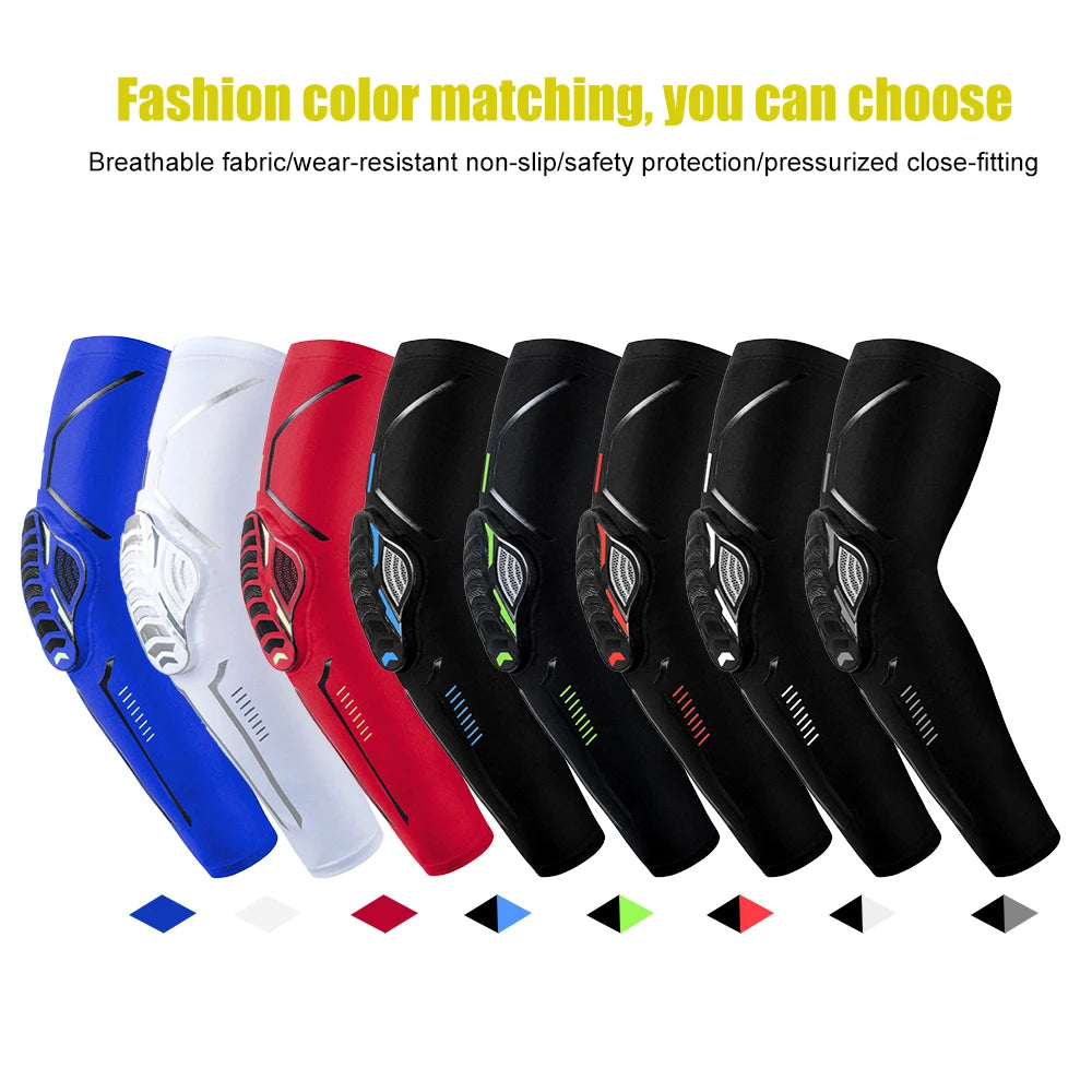 1 Pair Sports Crash-Proof Elbow Support Pads – Compression Sleeves for Basketball, Football, Cycling & Outdoor Sports