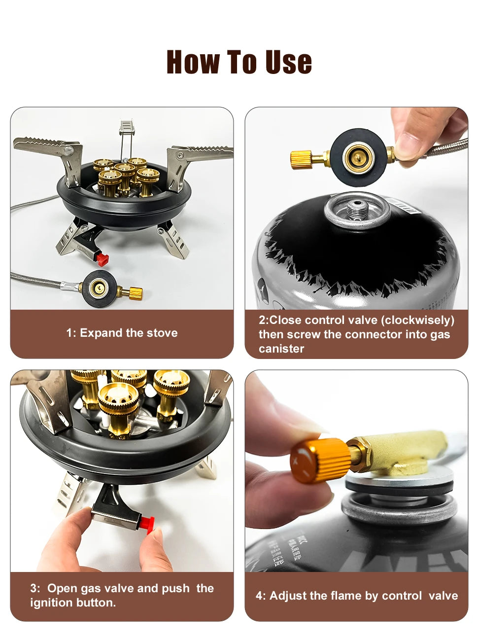 BRS-201A High-Pressure Portable Camping Gas Stove – 16000W Power with Piezo Ignition